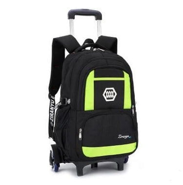 mochilas de niños con ruedas negras verde